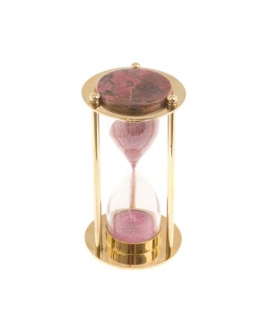 Песочные часы с родонитом в подарочной паковке / часы декоративные / подарочные часы