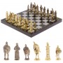 Шахматы в подарок "Богатыри" змеевик серый мрамор 40х40 см 126132