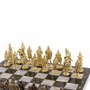Шахматы в подарок "Богатыри" змеевик серый мрамор 40х40 см 126132