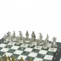 Шахматы "Рыцари крестоносцы" доска 44х44 см из мрамора и змеевика 128237