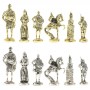 Шахматы сувенирные "Русские витязи" доска 40х40 мрамор каменные ножки фигуры металлические