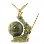 Декоративная подставка под ручку "Орёл с шаром" камень змеевик бронзовое литье