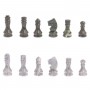 Шахматный набор 3 в 1 серый мрамор, змеевик с гравировкой 126140
