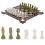 Шахматы с гравировкой "Турнирные" доска 36х36 см белый мрамор змеевик 126142