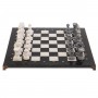 Шахматы "Стаунтон" из мрамолита 44х44 см белый мрамор / змеевик 126448