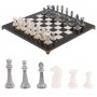 Шахматы "Стаунтон" из мрамолита 44х44 см белый мрамор / змеевик 126448