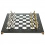 Набор сувенирные шахматы "Дон Кихот" доска 36х36 см камень мрамор змеевик фигуры металлические