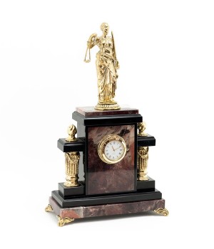 Интерьерные часы из бронзы "Фемида" - памятный подарок судье