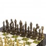 Шахматы "Ренесанс" доска 36х36 см камень змеевик, мрамор фигуры цвет бронза-золото / Шахматы настольные / Шахматный набор / Шахматы сувенирные