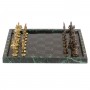 Шахматы из бронзы "Русские" доска 38х38 см камень змеевик / Шахматы подарочные / Шахматный набор / Бронзовые шахматы