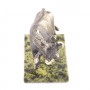 Бронзовая фигурка "Бык" на подставке из камня змеевик 121338