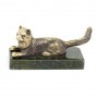 Статуэтка из бронзы и змеевика "Кошка лежащая" 116175
