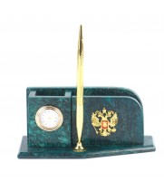 Настольный мини-набор из змеевика "Герб" 113492