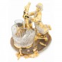 Подарочный набор икорница "Емеля со щукой" с двумя стопками и ложкой камень агат