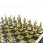 Игровой набор шахматы "Русские витязи" доска 40х40 см камень змеевик фигуры металл