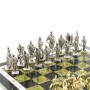 Игровой набор шахматы "Русские витязи" доска 40х40 см камень змеевик фигуры металл
