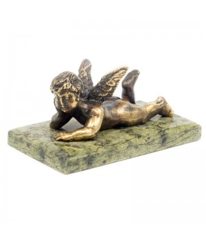 Статуэтка из бронзы и змеевика "Ангелок" 116190