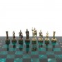 Шахматы "Римляне" фигуры золото / бронза доска 28х28 см из змеевика 127717