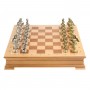 Шахматный ларец "Восточные" доска бук 43,5х43,5х8 см / Шахматы подарочные / Шахматы металлические / Шахматный набор / Шахматы деревянные