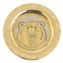 Подарочный набор "Медведь" тарелка с гравюрой и 3 стопки перевертыша 70 мл бронза Златоуст