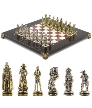 Шахматы подарочные "Рыцари" 28х28 см лемезит мрамор 120776