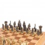 Шахматный ларец "Викинги" фигуры из бронзы, доска бук 39х39 см / Шахматы подарочные / Шахматный набор / Настольная игра