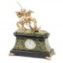 Каминные часы из камня с бронзой "Святой Георгий Победоносец" змеевик 117225