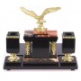 Письменный набор из яшмы с бронзой "Горный орел" / Канцелярский набор / Набор письменных принадлежностей / На стол руководителю / Подарок боссу