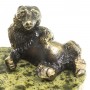 Декоративные часы из бронзы "Медведь с пчелой" камень змеевик