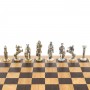 Шахматный ларец "Галлы и Римляне" дуб классика 43,5х43,5 см / Шахматы подарочные / Шахматы деревянные / Шахматы металлические / Шахматный набор