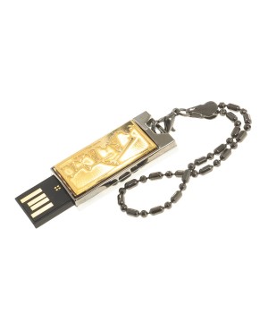 Флеш-карта с гравировкой "Подарок нефтянику" Златоуст USB 2.0 32 Gb в подарочной упаковке