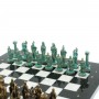 Шахматы "Александр Макендонский" фигуры бронза / патина доска 36х36 см мрамор 128366