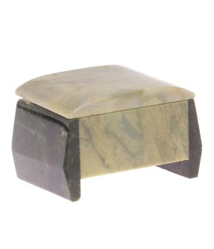 Шкатулка "Персона" из камня офиокальцит 9х6,5х5 см / подарочная шкатулка для хранения ювелирных украшений, бижутерии