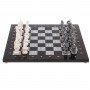 Шахматы "Средневековье" доска 40х40 см из серого мрамора и змеевика 126492