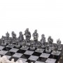 Шахматы "Средневековье" доска 40х40 см из серого мрамора и змеевика 126492