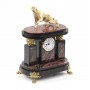 Декоративные часы "Саблезубый Тигр" из бронзы и родонита 121819