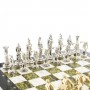Настольные шахматы "Олимпийские игры" доска 44х44 см камень мрамор змеевик фигуры металлические