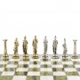 Настольные шахматы "Олимпийские игры" доска 44х44 см камень мрамор змеевик фигуры металлические