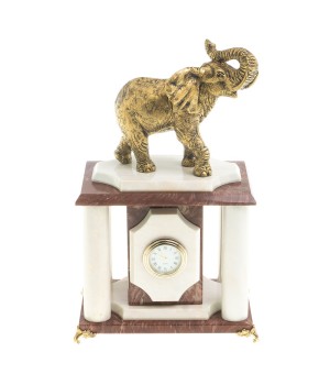 Настольные часы "Индийский слон" камень лемезит, мрамор