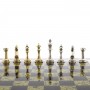 Шахматы из камня "Стаунтон" доска 40х40 см змеевик фигуры металл / Шахматы подарочные / Набор шахмат / Настольная игра