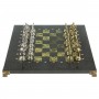 Сувенирные шахматы "Подвиги Геракла" доска 28х28 см из камня змеевик фигуры металлические