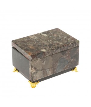 Шкатулка из камня конгломерат 10х6,5х6,5 см 129053