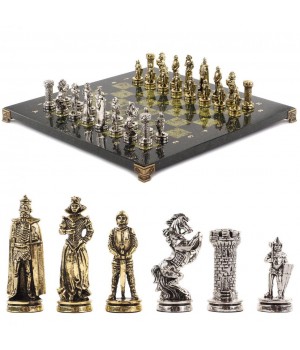 Шахматы "Рыцари" 36х36 см змеевик 120725
