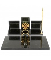Письменный настольный набор "Менеджер" из змеевика с гербом РФ 129507