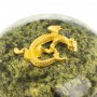 Шкатулка круглая с ящерицей камень змеевик 8х8х6,5 см 123576