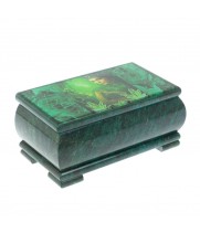 Шкатулка "Хозяйка медной горы" из змеевика 18х10х8,5 см 128416