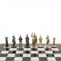 Шахматы подарочные из бронзы "Римские" 44х44 см из змеевика и мрамора 129657