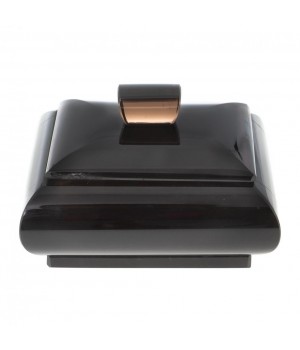 Каменная шкатулка из черного обсидиана 9х7х6 см