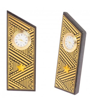 Часы "Погон генерал" цвет золото камень змеевик треугольные 113535