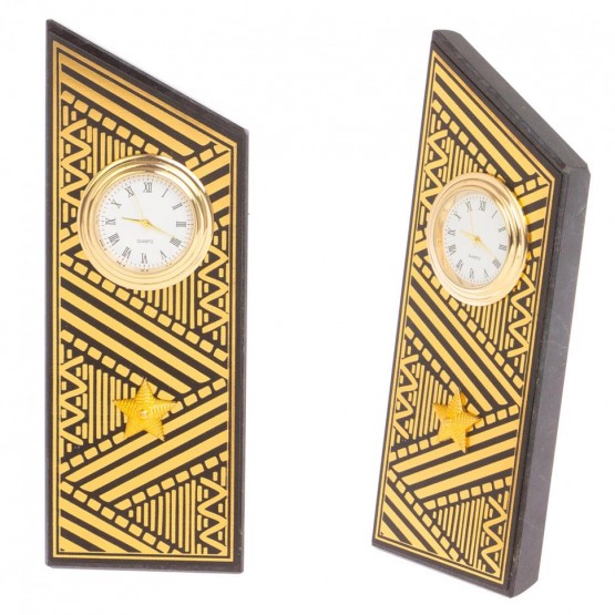 Часы "Погон генерал" цвет золото камень змеевик треугольные 113535